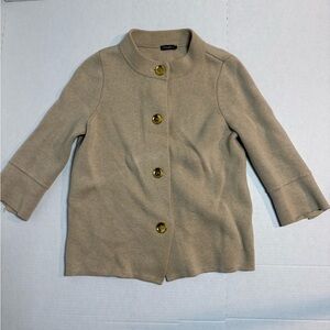 Beige Cotton Blend sweater J McLaughlin size XS with gold buttons (D02)